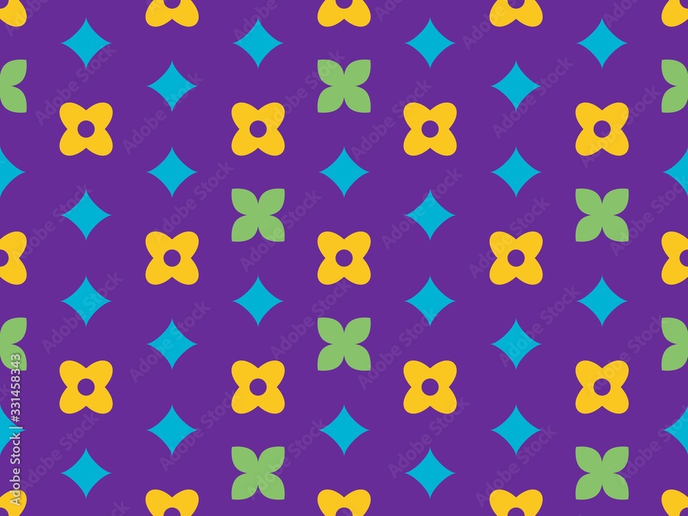 Seamless bright spring pattern with mosaic and pattern. Seamless bright spring pattern with mosaic and pattern.