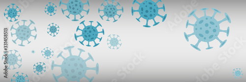 Banner, background concept about coronavirus outbreak in 2020. World Coronavirus Cell China Influenza Respiratory