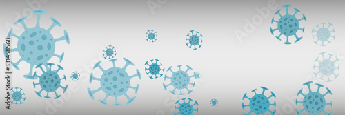 Banner, background concept about coronavirus outbreak in 2020. World Coronavirus Cell China Influenza Respiratory