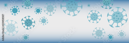Banner, background concept about coronavirus outbreak in 2020. World Coronavirus Cell China Influenza Respiratory