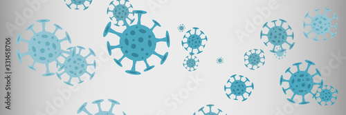 Banner, background concept about coronavirus outbreak in 2020. World Coronavirus Cell China Influenza Respiratory