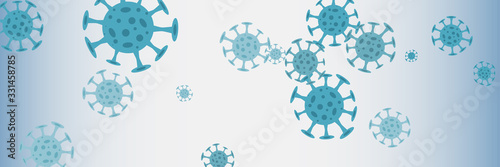 Banner, background concept about coronavirus outbreak in 2020. World Coronavirus Cell China Influenza Respiratory