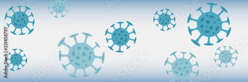 Banner, background concept about coronavirus outbreak in 2020. World Coronavirus Cell China Influenza Respiratory