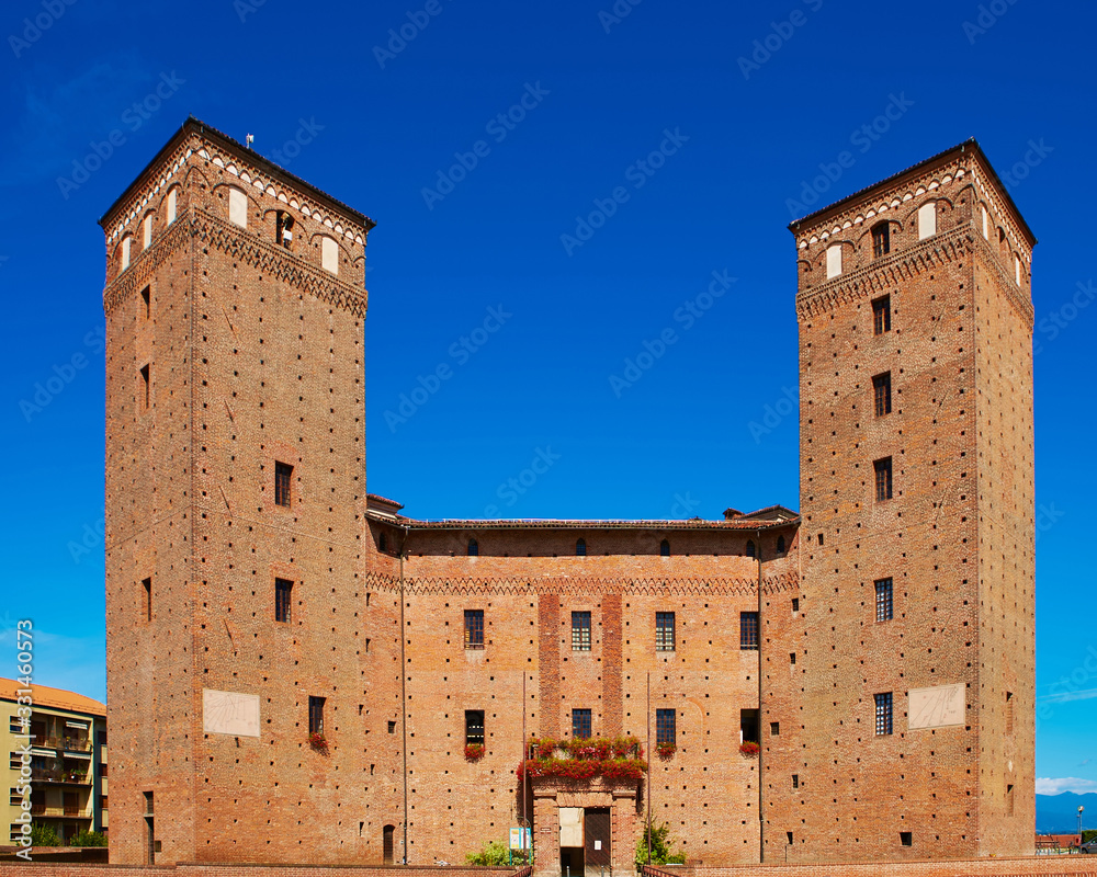 View of the courtyard of the Castle Principles of Acaja in Fossano