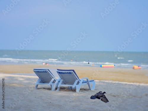 Two chairs on the beach  Cha-am  Thailand