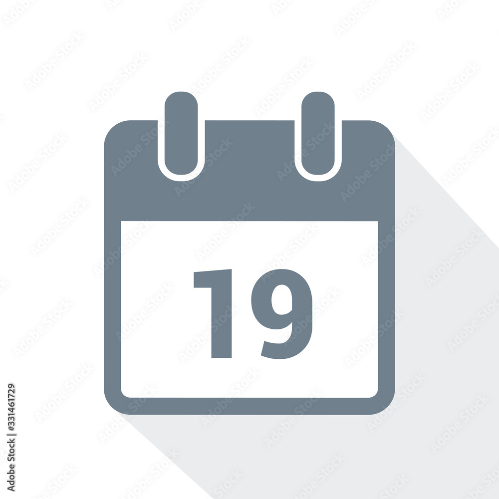 simple calendar icon 19 on white background vector illustration EPS10 simple calendar icon 19 on white background vector illustration EPS10