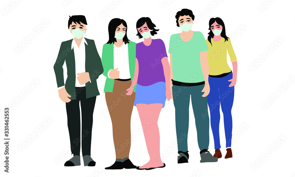 Fototapeta premium People group with mask
