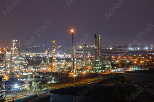 Oil and Gas Industrial zone The equipment of oil refining Close-up of industrial pipelines of an oil-refinery plant Detail of oil pipeline with valves in large oil refinery.