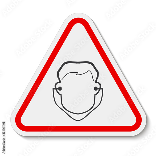 Symbol Wear Ear Plug Sign Isolate On White Background,Vector Illustration EPS.10