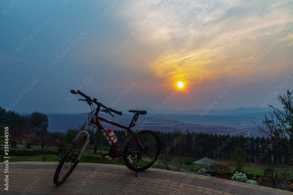bicycle on sunset bicycle on sunset