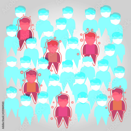 Vector Illustration of Social Distance or Mass Gathering during Pandemic Outbreak