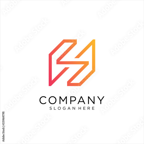 modern abstract letter S N logotype icon design element illustration isolated background