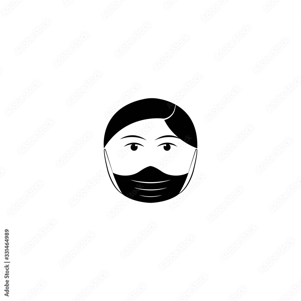 face mask - vector logo on a white background. virus. coronovirus. face mask - vector logo on a white background. virus. coronovirus.