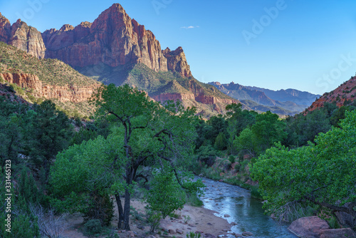 the watchman from parus trail in zion national park, usa