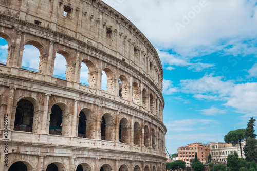 ROME, ITALY - January 17, 2019: Roman amphitheatres in Rome, circular or oval open-air venues with raised seating built by the Ancient Romans, Rome, ITALY