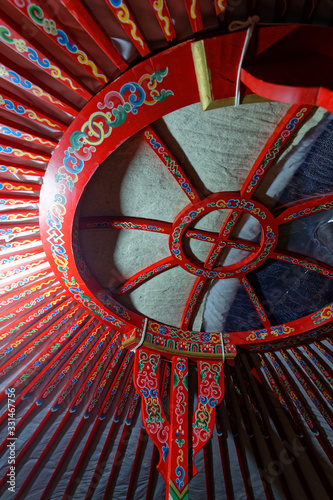 The roof of the yurt photo