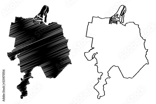 Port Macquarie City, New South Wales (Commonwealth of Australia, Australia city) map vector illustration, scribble sketch City of Port Macquarie map