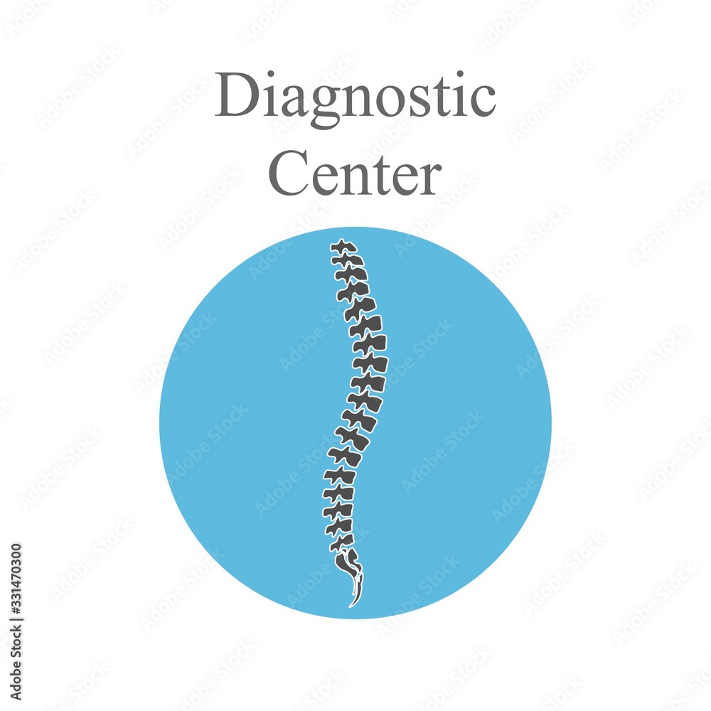 Spine diagnostic logo with shadow on a white background, vector Spine diagnostic logo with shadow on a white background, vector