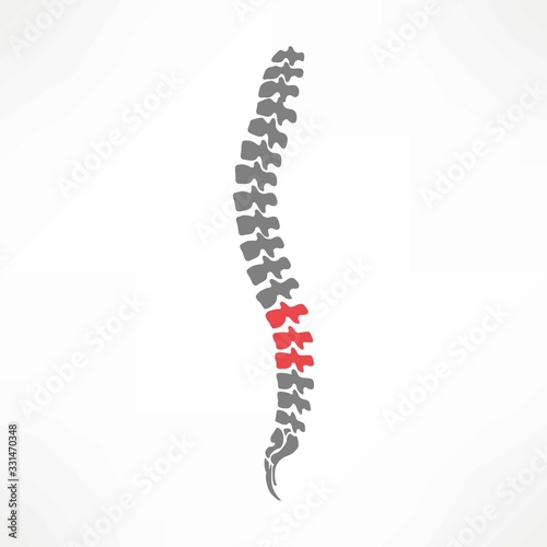 Spine Diagnostics Symbol Design. Spine Pain Illustration.