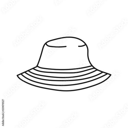 Simplified outline illustration of a summer panama on a white background.