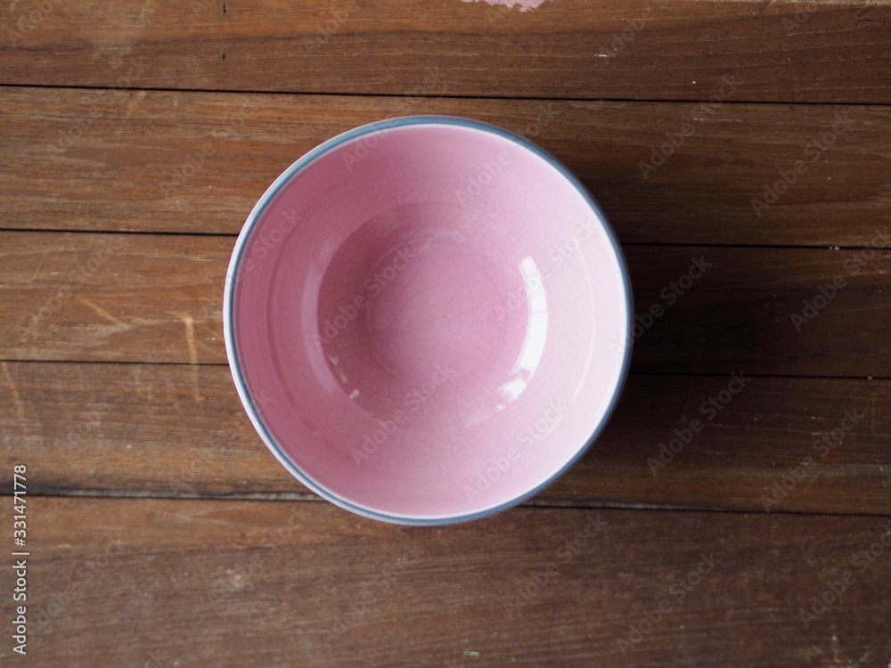 Empty blank bowl on wooden table Empty blank bowl on wooden table