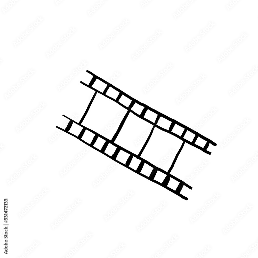 film strip, negative film illustration with hand drawn doodle style vector isolated film strip, negative film illustration with hand drawn doodle style vector isolated