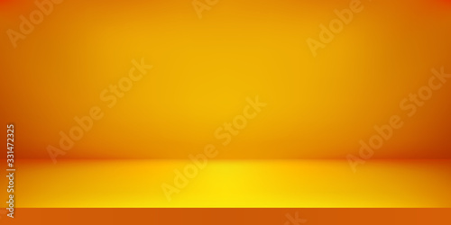 Empty gold color studio. Room background, product display with copy space for display of content design. Vector illustration
