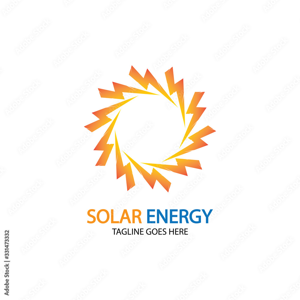 Sun solar energy logo design template. solar tech logo designsv Sun solar energy logo design template. solar tech logo designsv