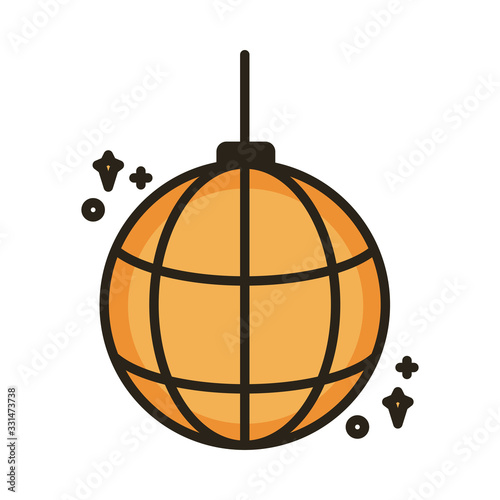mirrors ball disco line and fill style icon
