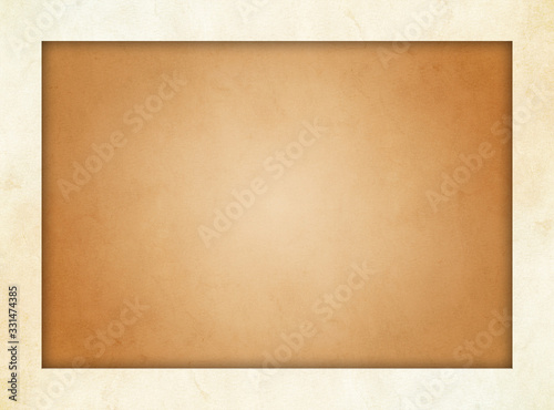 Brown Parchment Background. Light Tan, Lightly Textured Frame. 
