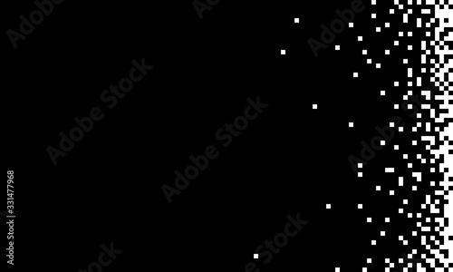 Pixels scattered, dissolve. 