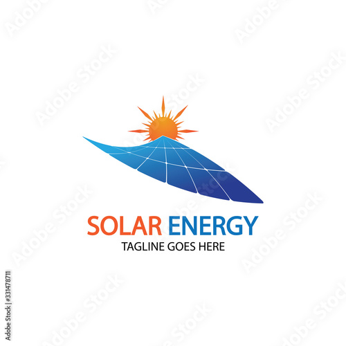 Sun solar energy logo design template. solar tech logo designsv
