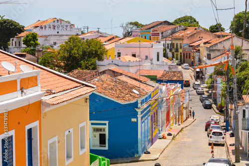 colorful houses in Olinda, Brazil photo