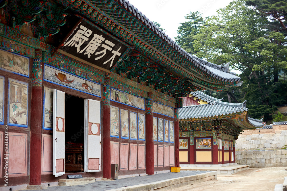 Haeinsa Temple in Hapcheon-gun, South Korea. Haeinsa is an old Korean traditional temple. Haeinsa Temple in Hapcheon-gun, South Korea. Haeinsa is an old Korean traditional temple.