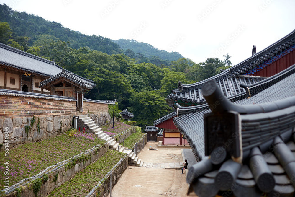 Haeinsa Temple in Hapcheon-gun, South Korea. Haeinsa is an old Korean traditional temple. Haeinsa Temple in Hapcheon-gun, South Korea. Haeinsa is an old Korean traditional temple.