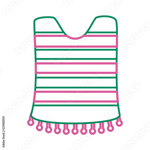 mexican culture poncho line style icon