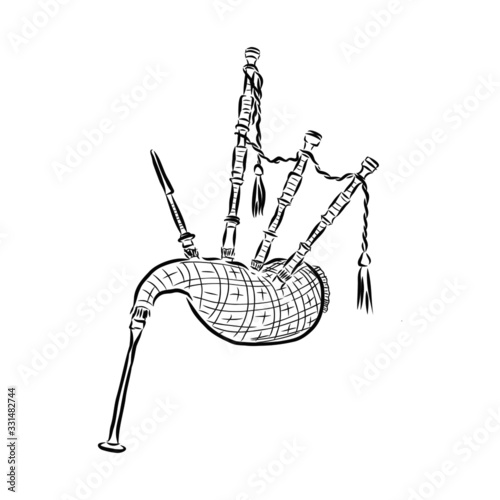Tableau sur toile hand drawn sketch of illustration bagpipes