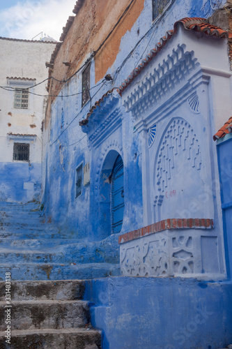 bonita calle de la ciudad de Chefchaouen en Marruecos