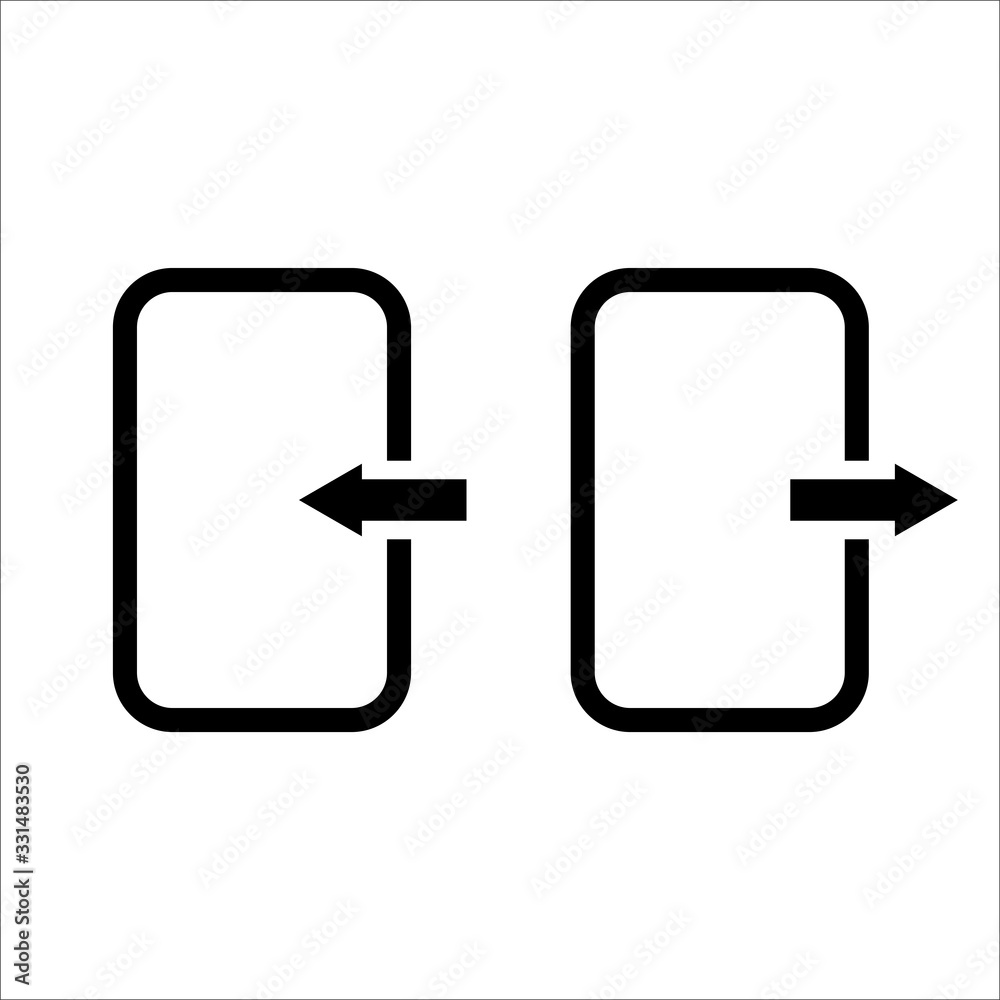 The exit icon. Logout and output, outlet, out symbol. Flat Vector illustration The exit icon. Logout and output, outlet, out symbol. Flat Vector illustration