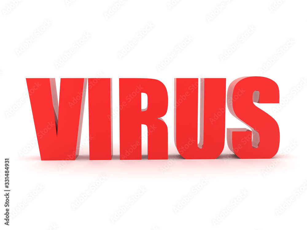 Fototapeta premium 3D Red text saying VIRUS