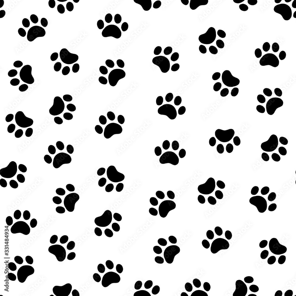 Seamless animal print pattern isolated on a white background. Outline illustration of cat footprints. Good for textile, wrap, paper and card design. Seamless animal print pattern isolated on a white background. Outline illustration of cat footprints. Good for textile, wrap, paper and card design.