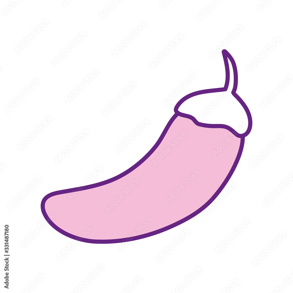 Mexican chilli line style icon vector design
