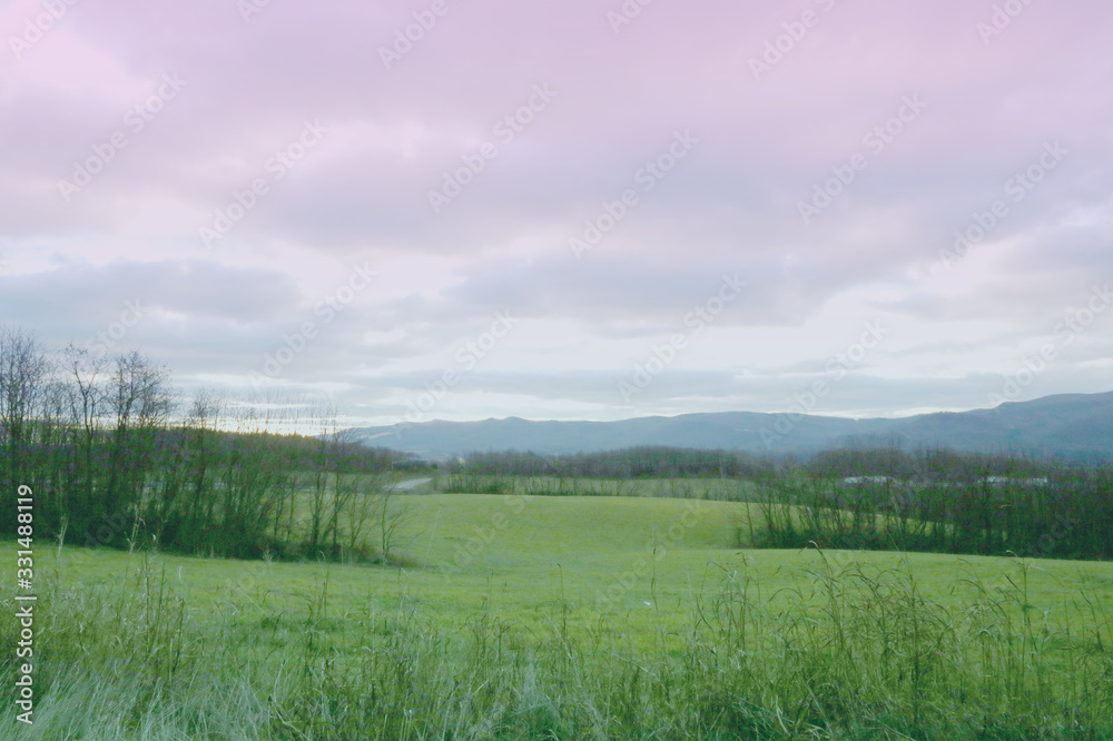 virginia hills and mountains early morning cloudy sky