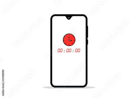 Orange color Stopwatch icon on phone