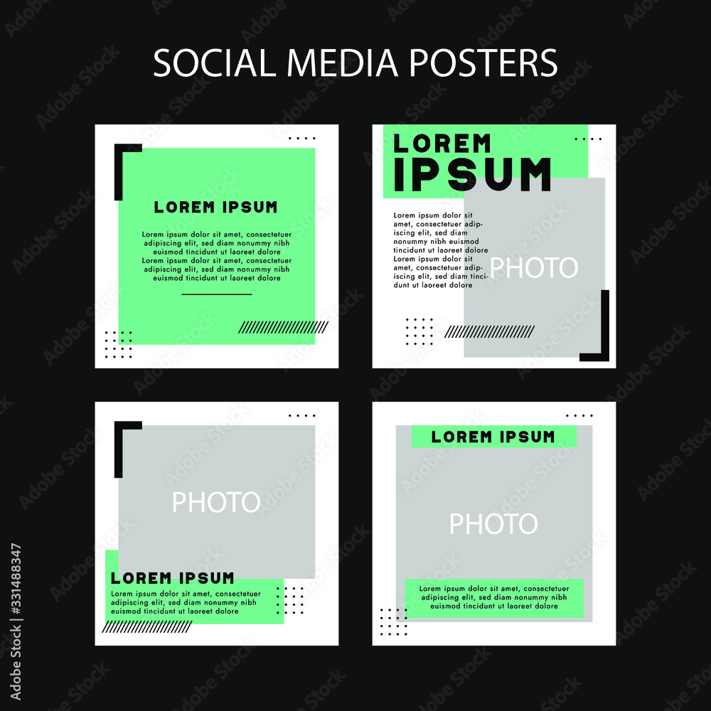 Set of Editable minimal square banner template. Black and yellow background color with stripe line shape. Suitable for social media post and web internet ads. Vector illustration with photo college Set of Editable minimal square banner template. Black and yellow background color with stripe line shape. Suitable for social media post and web internet ads. Vector illustration with photo college