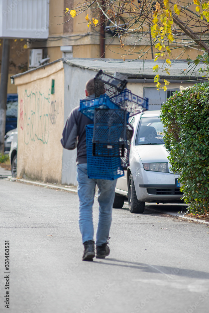 Man walking on the street. Real people. Man walking on the street. Real people.
