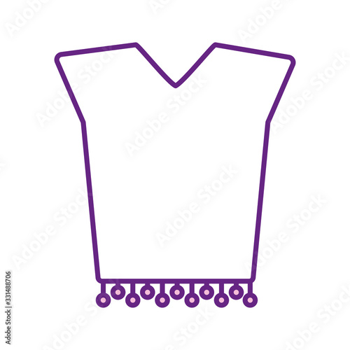 Mexican poncho line style icon vector design