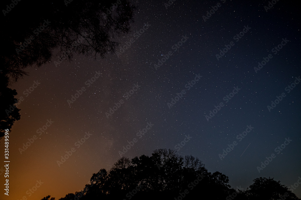 Fototapeta premium The night sky, the Milky Way. night landscape, long shutter speed
