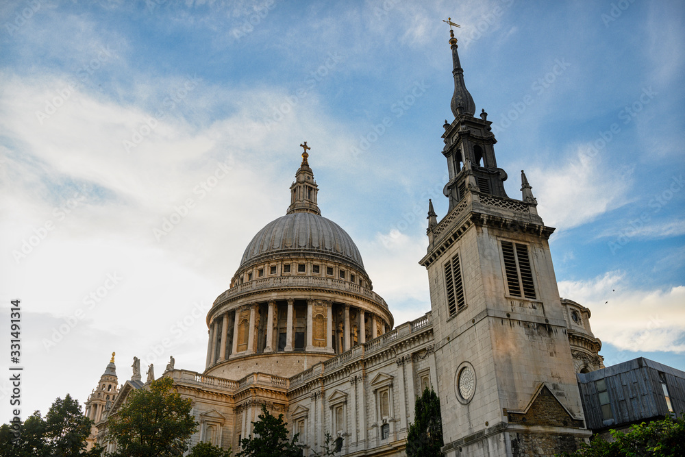 Exterior view of Saint Pauls cathedral in London Exterior view of Saint Pauls cathedral in London