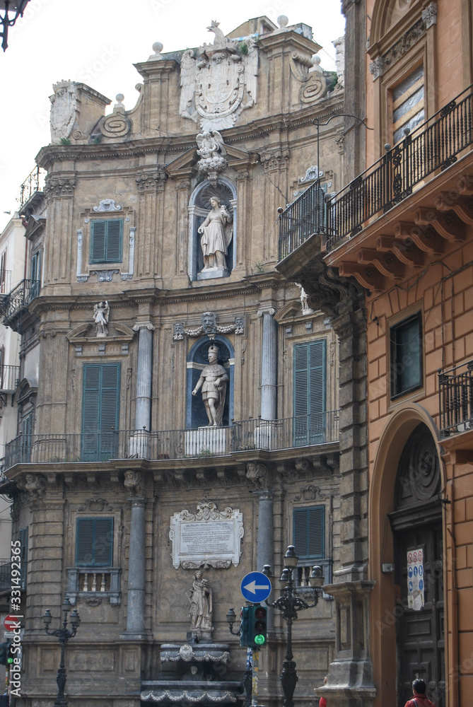 some viewpoints of the city of Palermo statues and gardens